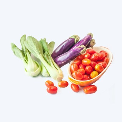 A bowl of fresh, colorful vegetables
